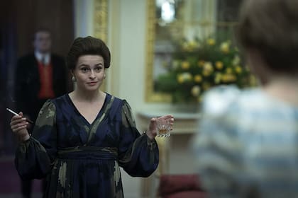 Helena Bonham Carter como la princesa Margarita en The Crown