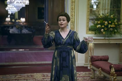 Helena Bonham Carter como la princesa Margarita en The Crown