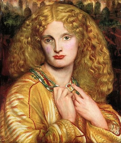 Helena de Troya, por el pintor prerrafaelita Dante Gabriel Roseti