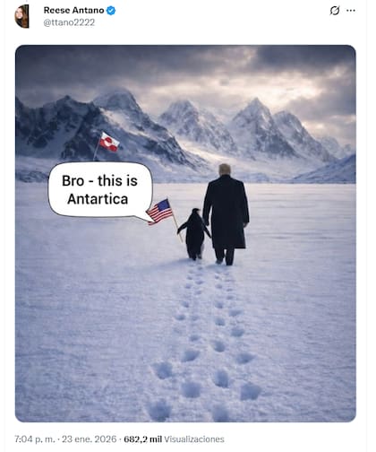 "Hermano, esto es Antártica", ironizó la usuaria @ttano2222 en la red X