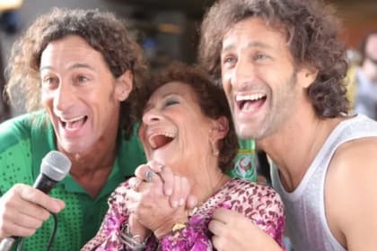 Herminia junto a sus hijos, Eugenio y Culini