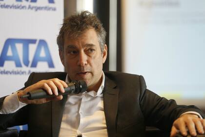 Hernán Birencwajg, gerente general de Canal 9, en la charla auspiciada por la Asociación de Telerradiodifusoras Argentinas, ATA