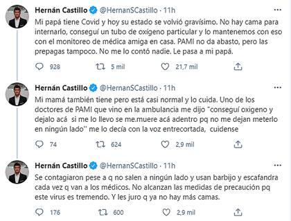 Hernán Castillo relató el difícil momento que atraviesa con sus padres, contagiados de Covid 19