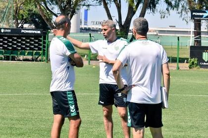 Hernán Crespo en su primer práctica