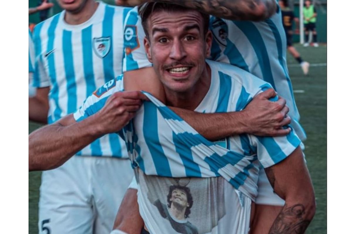 Hernán Zazas Sánchez, un trotamundos argentino en Europa, hizo un gol con una camiseta de Diego Maradona casi al mismo tiempo que Lionel Messi anotó en la Copa del Mundo.