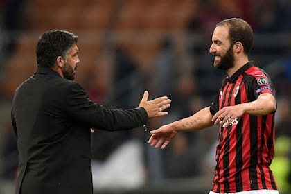 Higuaín y Gattuso, de buena relación pese al poco tiempo de trabajo juntos