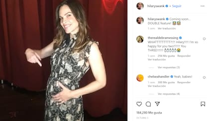 Hilary Swank, cuando reveló que iba a ser mamá de dos bebés