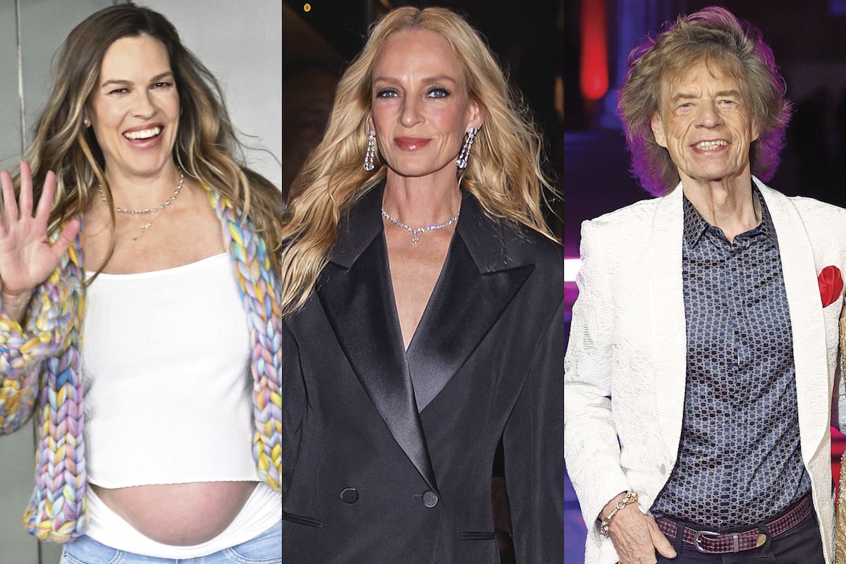 Hilary Swank, Uma Thurman y Mick Jagger