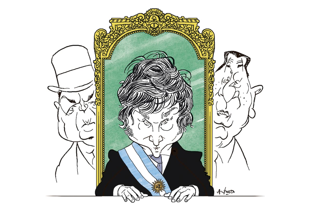 Hipólito Yrigoyen, Javier Miei y Juan Domingo Perón
