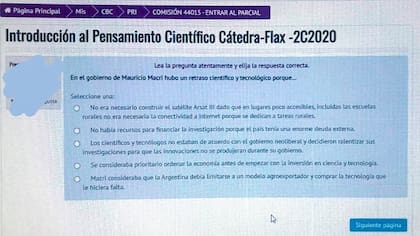 Examen. Esa fue la pregunta que se tomó en un parcial del Ciclo Básico Común (CBC) de la UBA de la materia Introducción al Pensamiento Científico