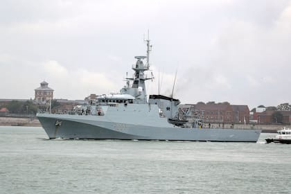 HMS Medway leaves Portsmouth, Hampshire. (Photo by Steve Parsons/PA Images via Getty Images)