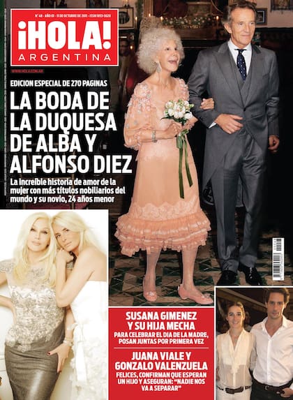 ¡HOLA! Argentina le dedicó la tapa a la boda de Cayetana de Alba y Alfonso Díez.