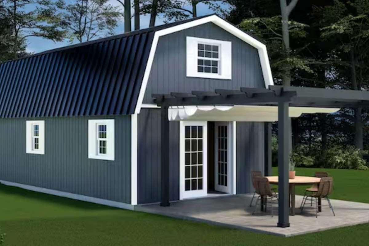 Home Depot vende un granero prefabricado de dos pisos por US$12.565