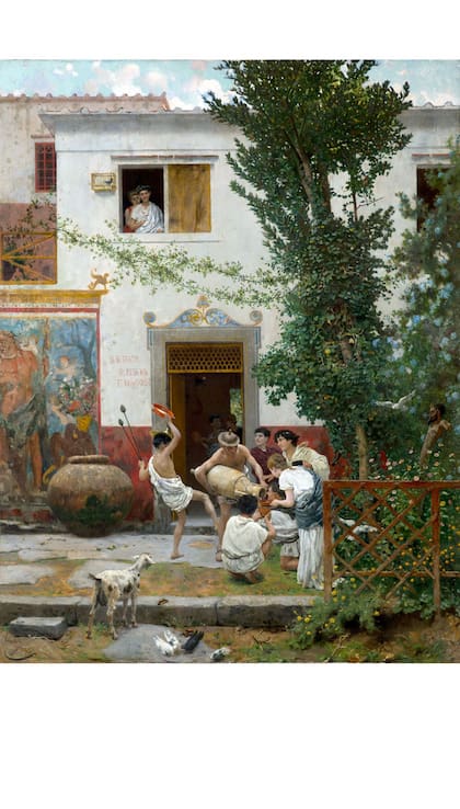 Horacio en la villa, óleo de Camillo Miola