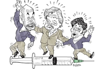 Horacio Rodríguez Larreta, Alberto Fernández y Axel Kicillof