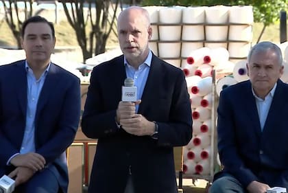 Horacio Rodríguez Larreta con Gerardo Morales durante la presentación de propuestas sobre trabajo