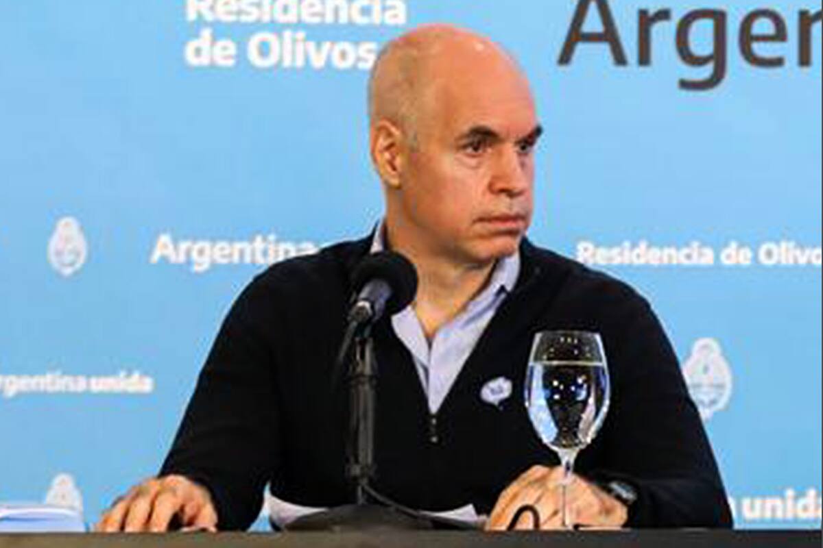 Horacio Rodríguez Larreta durante el anuncio