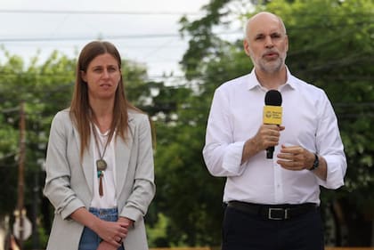 Horacio Rodríguez Larreta durante la apertura de la calle Palpa