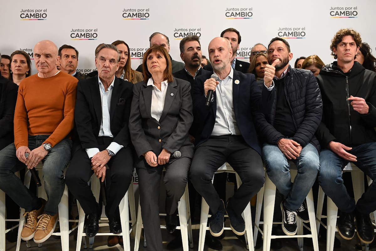 Horacio Rodríguez Larreta durante la conferencia de Juntos por el Cambio