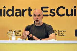 Horacio Rodríguez Larreta durante los anuncios de esta tarde.