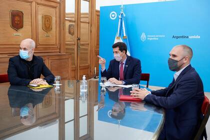 Horacio Rodríguez Larreta, Eduardo de Pedro y Martín Guzmán