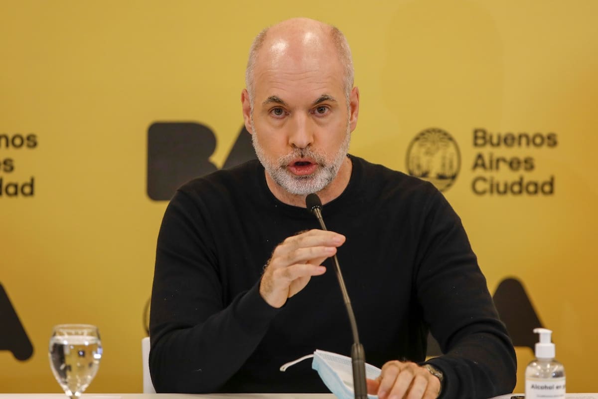 Horacio Rodríguez Larreta en la conferencia de prensa por la nueva etapa de la cuarentena