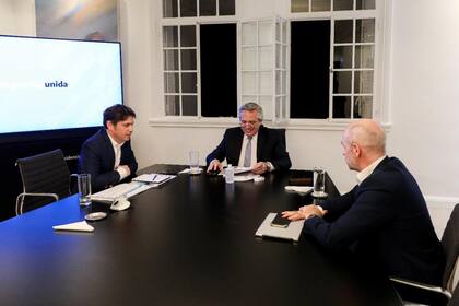 Horacio Rodríguez Larreta, en su reunión de anoche con Axel Kicillof y Alberto Fernández en Olivos