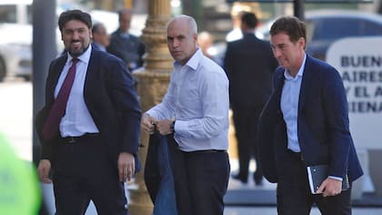 Horacio Rodriguez Larreta, Jefe de Gobierno de la Ciudad de Buenos Aires, junto a Diego Santilli