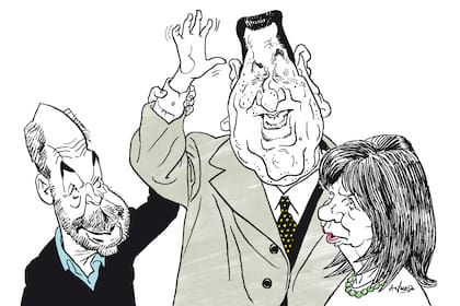 Horacio Rodríguez Larreta, Juan Domingo Perón y Patricia Bullrich