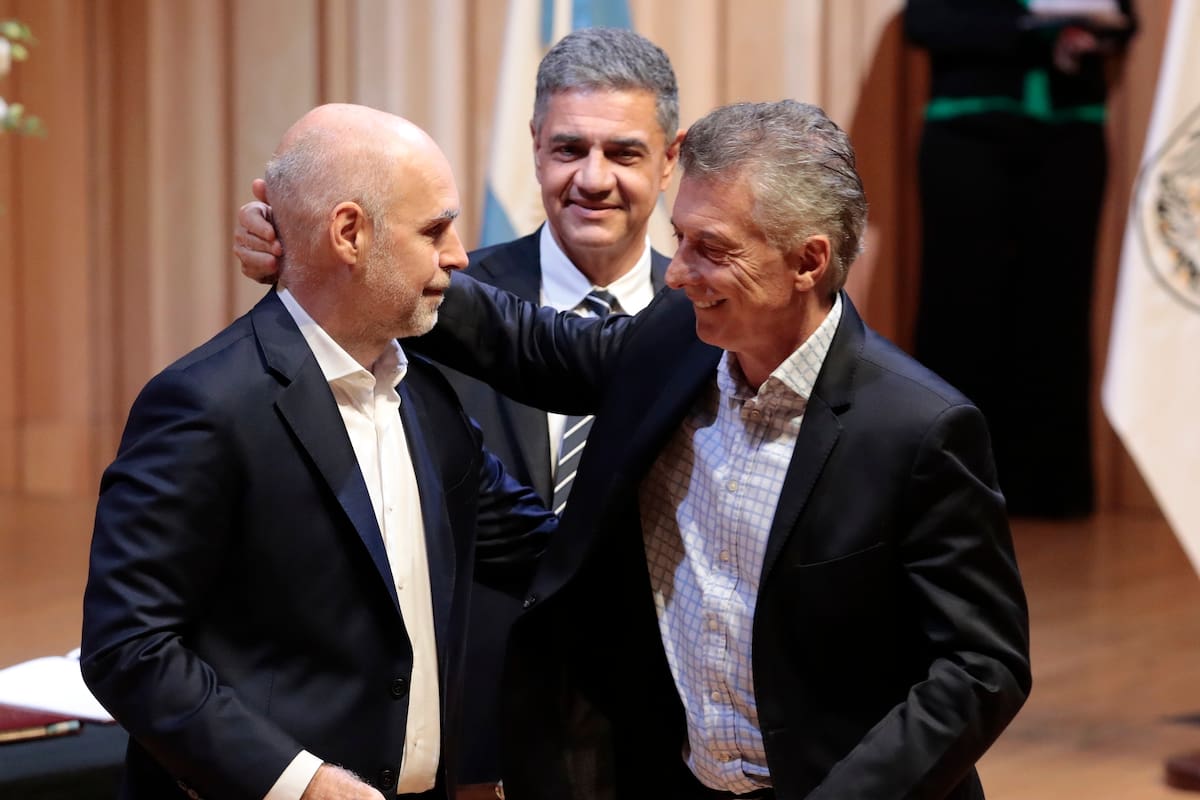 Horacio Rodriguez Larreta, Mauricio Macri y Jorge Macri
