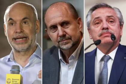 Horacio Rodríguez Larreta, Omar Perotti y Alberto Fernández