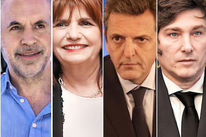 Horacio Rodríguez Larreta, Patricia Bullrich, Sergio Massa y Javier Milei son algunos de los precandidatos en las PASO 2023