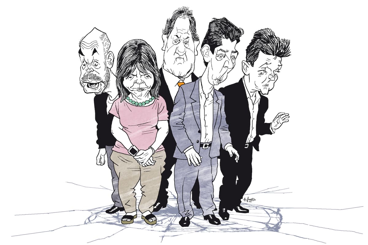 Horacio Rodríguez Larreta, Patricia Bullrich, Daniel Scioli, Wado de Pedro y Sergio Massa