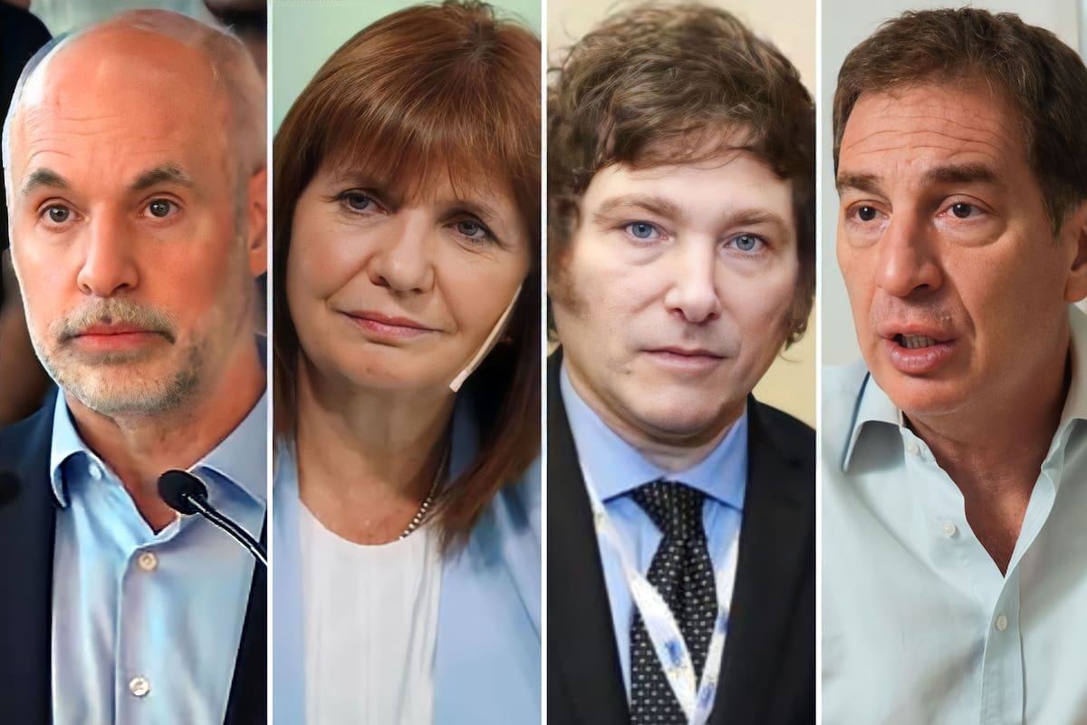 Horacio Rodríguez Larreta, Patricia Bullrich, Javier Milei y Diego Santilli