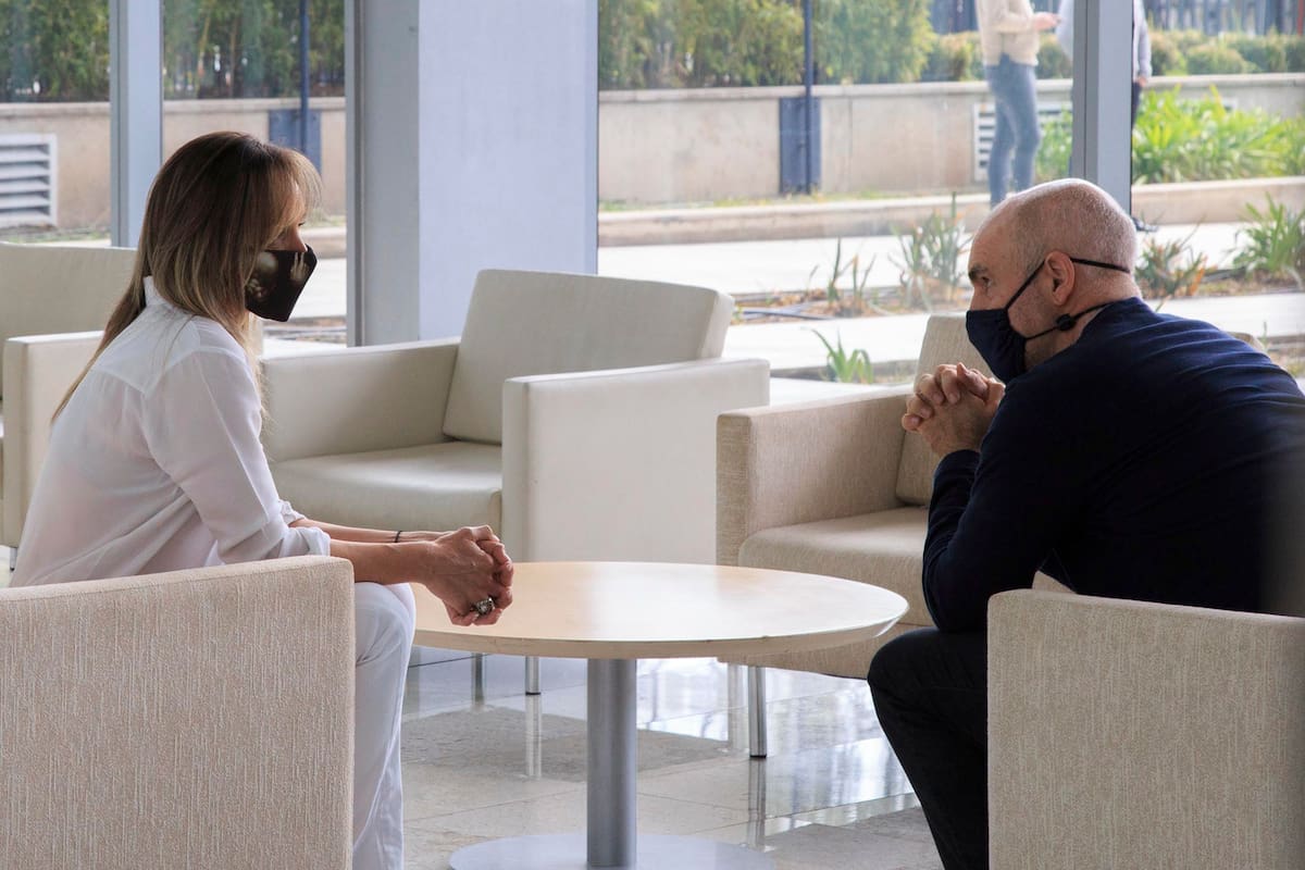 Horacio Rodríguez Larreta, y la presidenta de Agua y Saneamientos Argentinos (AySA), Malena Galmarini, mantuvieron hoy una reunión