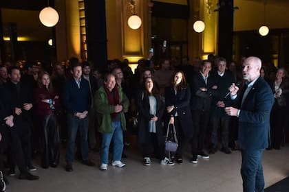Horacio Rodríguez Larreta y una arenga para amigos y funcionarios, el jueves pasado.