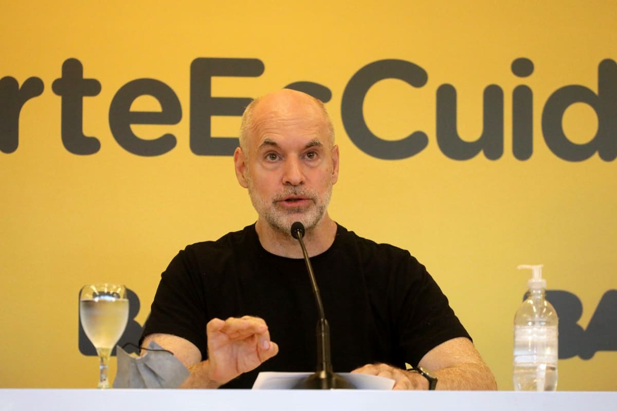 Horacio Rodrígurez Larreta durante la conferencia de prensa