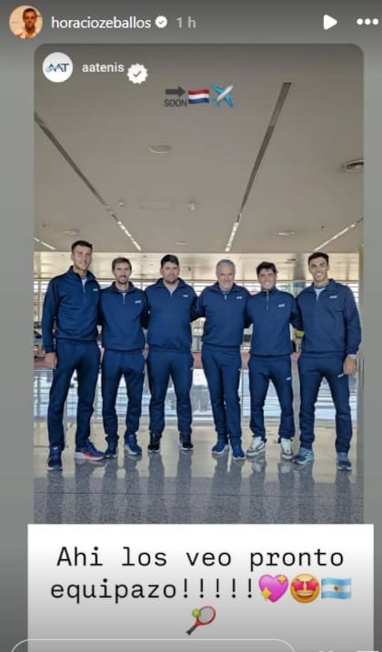 Horacio Zeballos viaja rumbo a Países Bajos para encontrarse con sus compatriotas de cara al encuentro por Copa Davis
