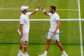 Horacio Zeballos, Andrés Molteni y Machi González, en los cuartos de final de Wimbledon
