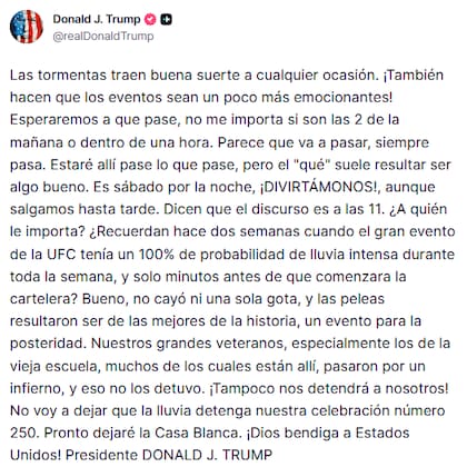 Horas antes de su discurso, Trump aseguró que el evento programado en el National Hall se realizaría "pase lo que pase"