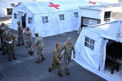 Hospital Militar Reubicable para la atención de personas infectadas por la enfermedad causada por el nuevo coronavirus (COVID-19), en el Campo de Mayo
