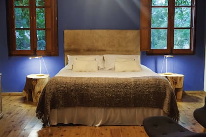 Una de las habitaciones de la chacra La Vigna.