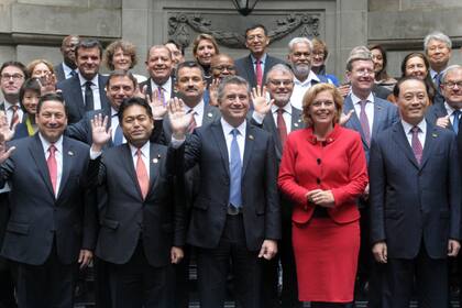 Los ministros del G20 en el Palacio San Martín