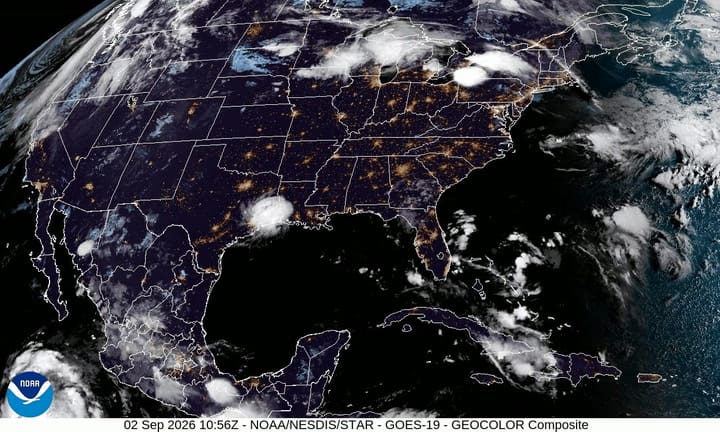 Satélite De La NOAA Sobre El Atlántico
