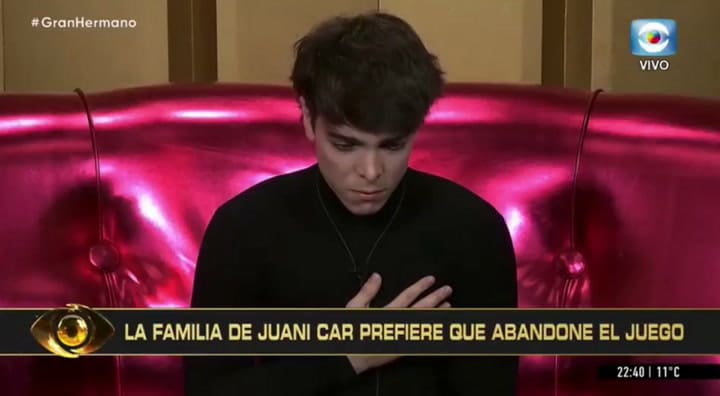 Juanicar tomó la decisión de abandonar el reality durante la noche del jueves
