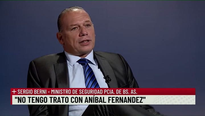 Sergio Berni con Luis Novaresio en +Entrevistas.