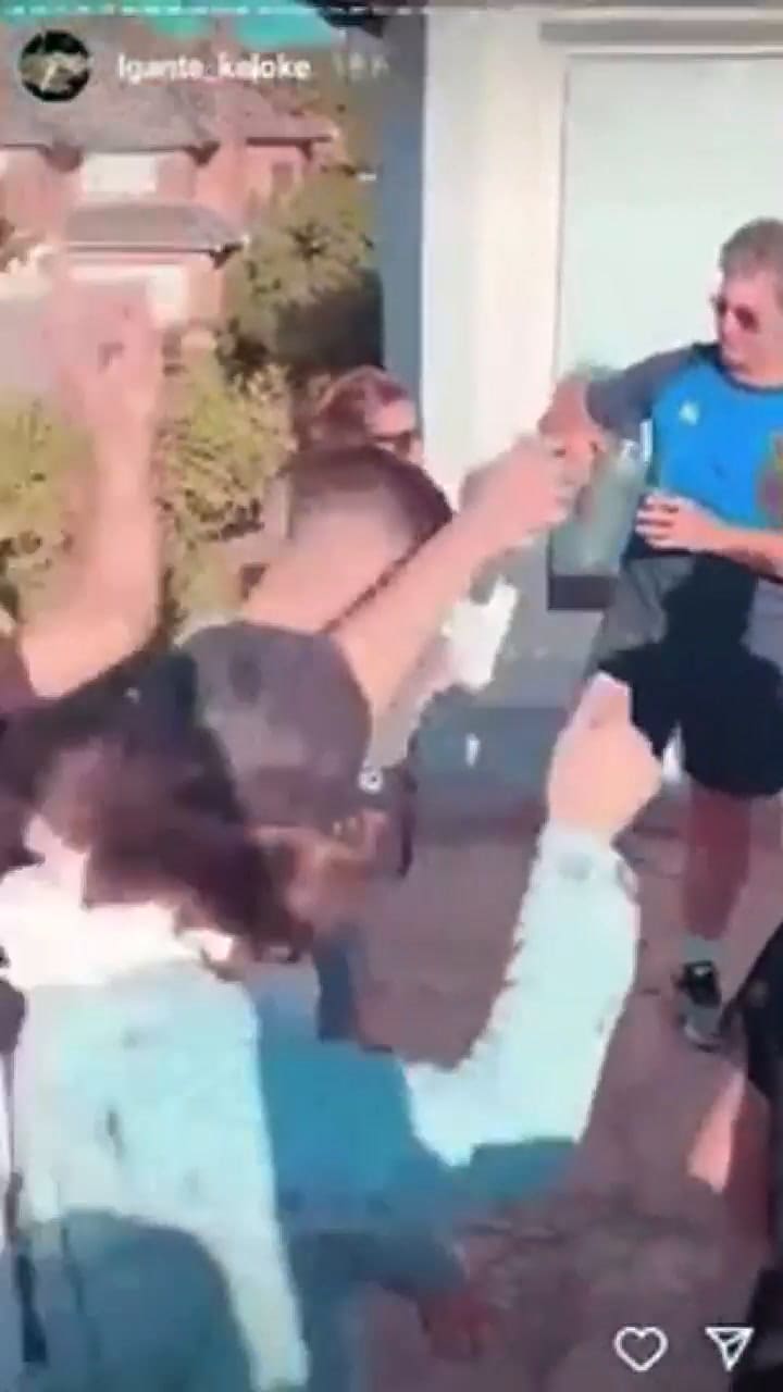 L-Gante disfrutó de un after junto a sus vecinos y amigos