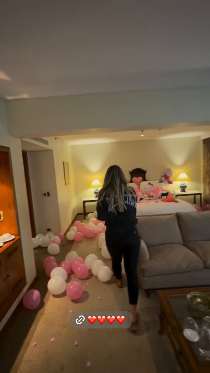 La romántica sorpresa de L-Gante a Wanda Nara por el Día de los enamorados