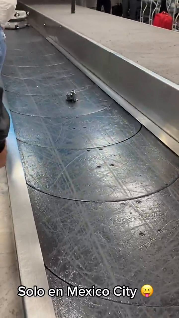 Un joven vio algo inesperado en la cinta de equipaje de un aeropuerto
