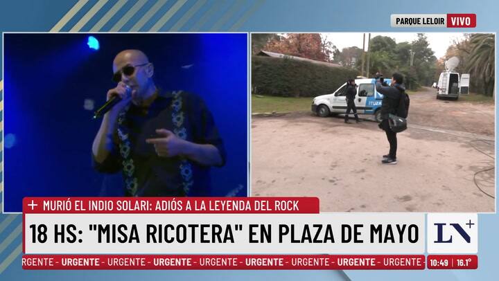 Convocan a una "misa ricotera" a las 18 horas en Plaza de Mayo